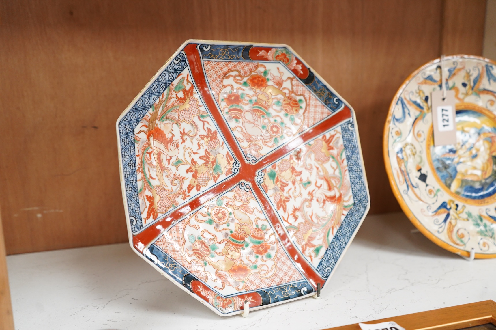 A Japanese Imari octagonal plate, 26cm wide